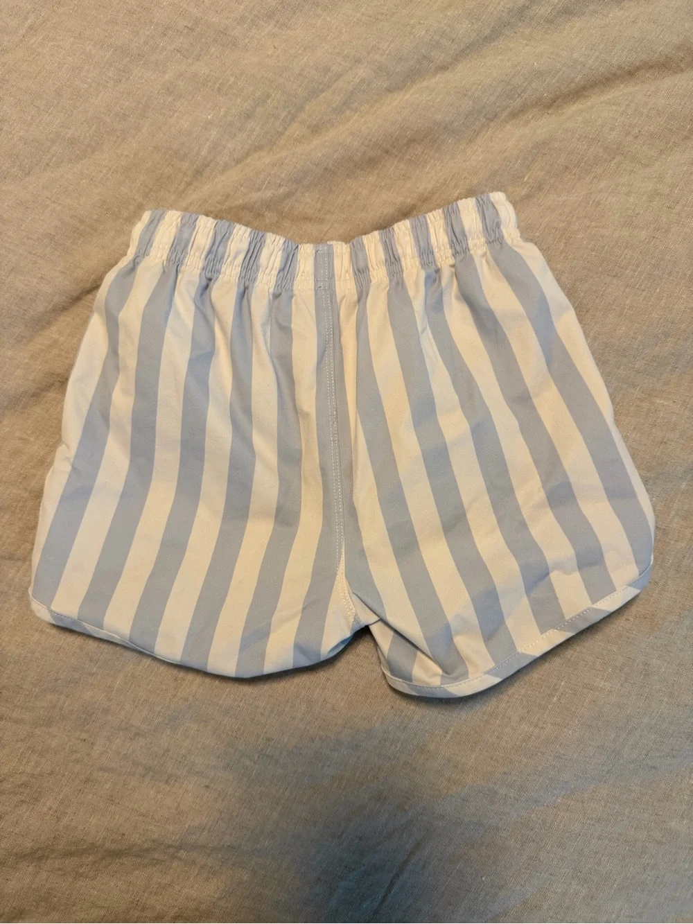 Rylee + Cru Light Blue & White Striped Drawstring Swim Shorts, 4-5T